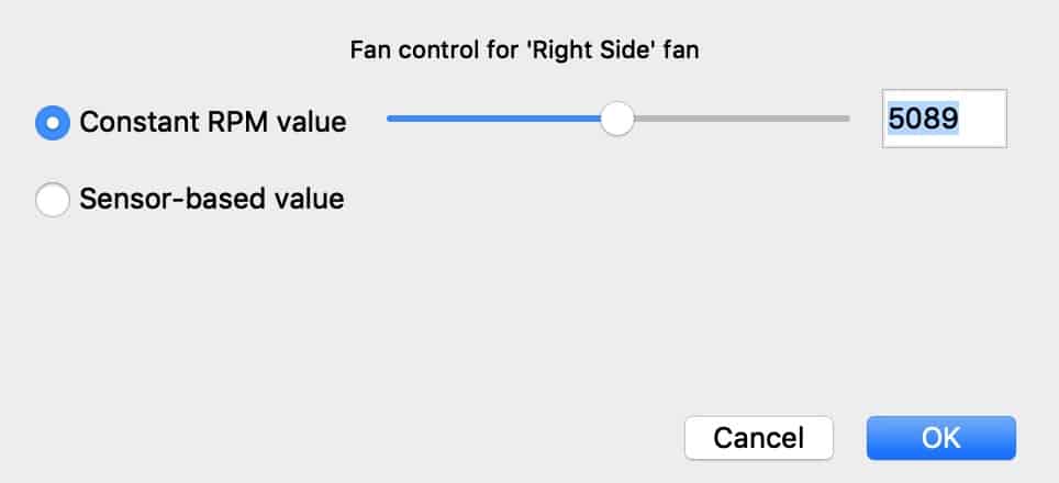 macs fan control change max rpm