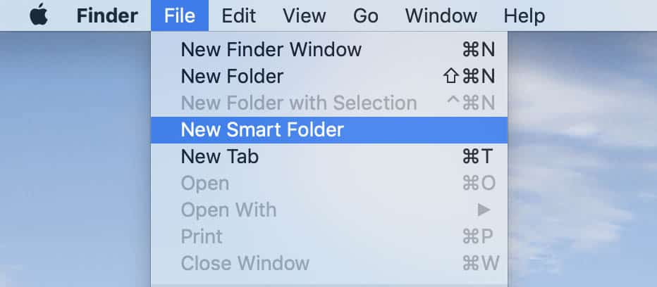 Go to "New Smart Folder"